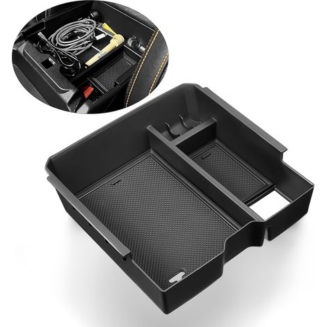 Centre Console Storage Box Compatible with Ford Ranger T9 2023 2024 Raptor Wildtrak XLT Armrest Organiser Tray Glove Box Ranger 2023 Accessories (Electronic Brake) (1/5)