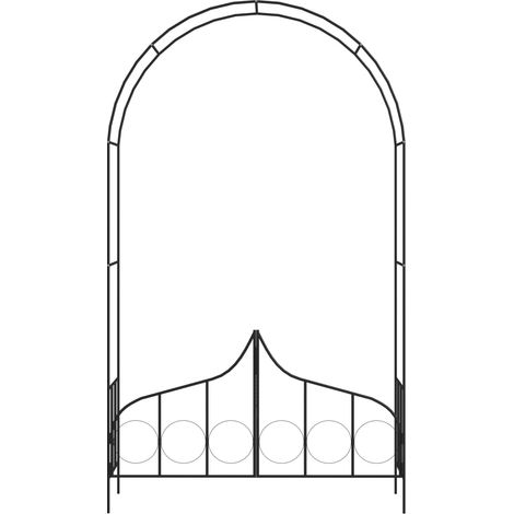 vidaXL Arco da Giardino con Porta Nero 138x40x238 cm in Ferro