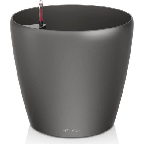Pot de fleur LECHUZA Classico Premium 70 - kit complet, anthracite métallisé (1/5)