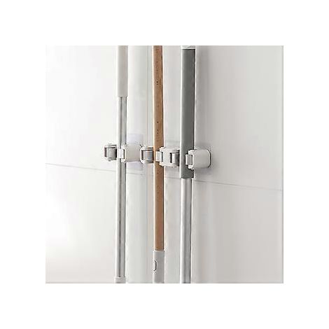 SZTXJ 3er-Pack Besenhalter, Besenklemme, Wandhalterung, super robuster, selbstklebender Mopphalter ohne Bohren, Besen- und Kehrschaufelhalter für Zuhause, Küche, Garten