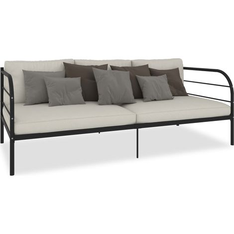 Maison Exclusive - Tagesbett-Rahmen Schwarz Metall 90×200 cm