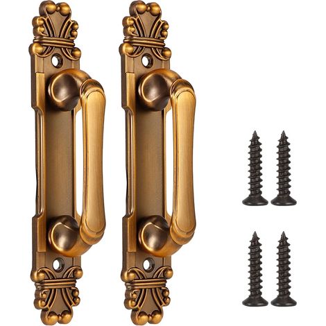 2 pièces/ensemble poignée de porte de européen, poignée de traction de porte antique, poignée de porte coulissante en métal (1/5)