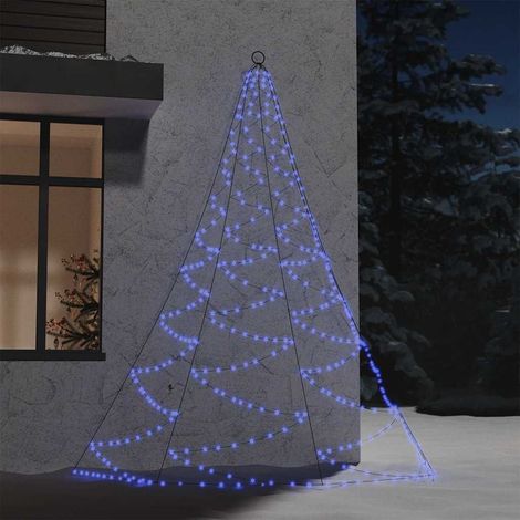 vidaXL Arbre mural avec crochet métallique 260 LED bleu 3 m Int/Ext (1/5)