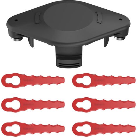 Tête double lames dentelées TLBR-01-1 – +6 lames – coupe-herbes hautes / épaisses – compatible Black & Decker A6481 / A6485 / AF-100 (1/5)