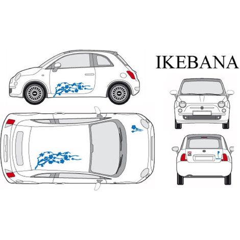 Set complet Adhesifs -IKEBANA- Bleu - Taille M - PROMO ADN - Car Deco
