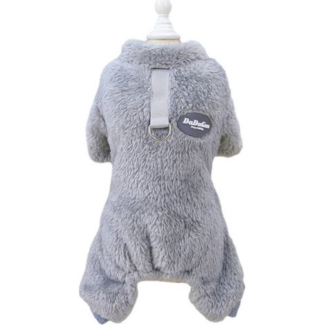 Pyjama pour animaux de compagnie en polaire sherpa avec anneau en D pour petits chiens et chats, pyjama-pull pour chiot, combinaison douce, vêtements d'hiver chauds pour Yorkshire et Chihuahua. (1/5)