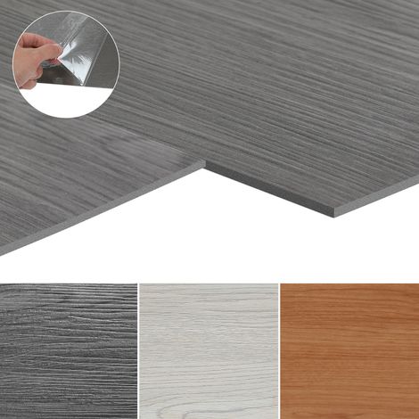 SWANEW Pavimento PVC di design, Strisce viniliche autoadesive, Pavimento vinilico Deluxe, 91,5 cm x 15,2 cm x 2 mm, 36 pezzi 5 m² Legno scuro (1/5)