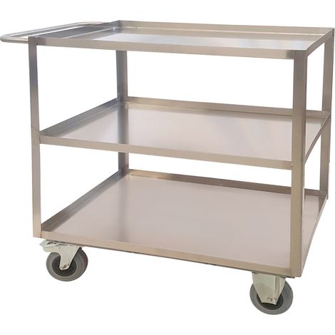 Portatutto Medio a 3 piani in Acciaio Inox con ruote girevoli con freno