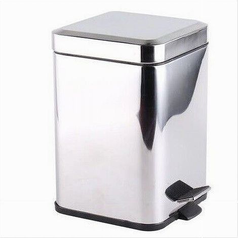 Cleafe - Pattumiera In Acciaio A Pedale 3 Litri Bidone Cestino Spazzatura Quadrato 87445 - (1/2)