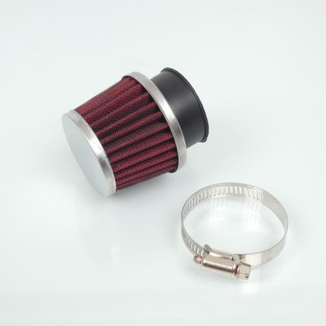 Luftfilterhorn gerade verchromt und rot Ø38mm Sifam für Motorrad (1/3)