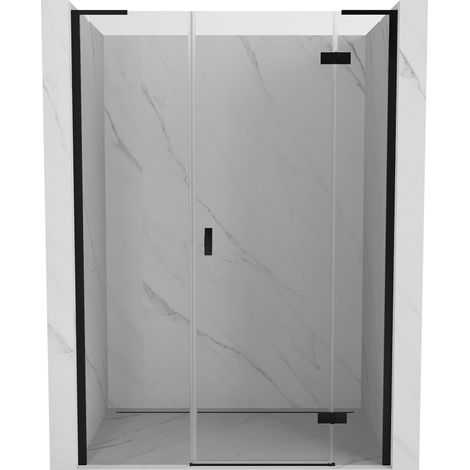Mexen Mist-H L porte de douche battante droite 160 cm, transparent, noir - 8A5L-160-001-70-00-P (1/5)
