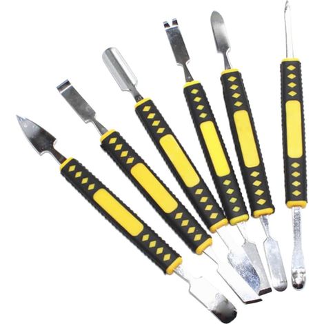 Kit de Réparation Téléphone Portable et Design Varié 6pcs en Acier Barre de Levier Haute Dureté pour Démontage et Réparation Électronique (1/5)