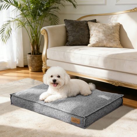 BingoPaw Orthopedic Dog Bed Premium Comfort Foam Filled Crate Pet Mattress Restful Sleep - Grey Medium 75x50.5x10cm