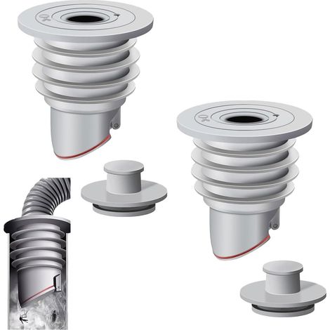 2 Pièces 45-50mm Joint de Tuyau de Machine à Lave Joint de Tuyau de Vidange Déodorant Bonde de Douche Joint d'étanchéIté pour L'évacuation des Descentes de Cuisine (1/5)