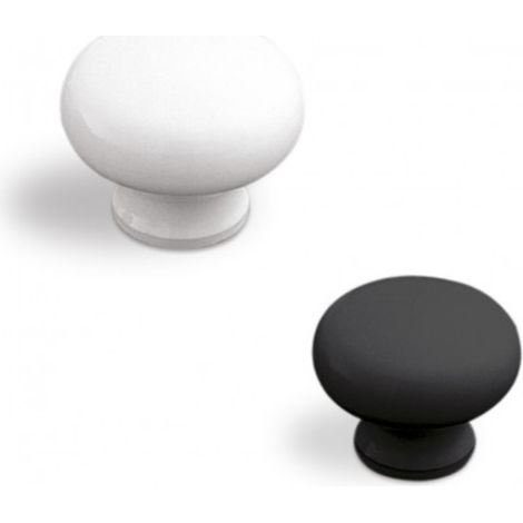 Bouton bombé résine laquée vernie blanche Ø 32 mm - taraudage 4 mm - 5222 - JUAN JOSE VERGES/ACDE