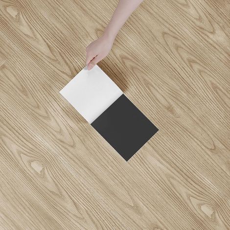 Pièces 90cm X 15cm Carrelage Adhesif Sol Beige pour Salle De Bain Cuisine Revetement Mural Dalle PVC Adhesive Sol Vintage Lino Bois Carrelage Effet Bois (1/5)