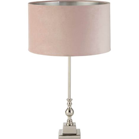 Lampe de table chromée Whitby avec capuche rose - eu81214PI (1/3)