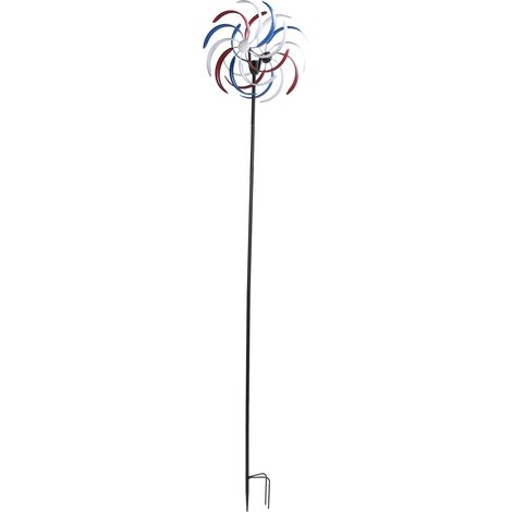 Girouette Solaire Éolienne Métallique avec LED pour Jardin et Pelouse - Décoration Extérieure (1/5)