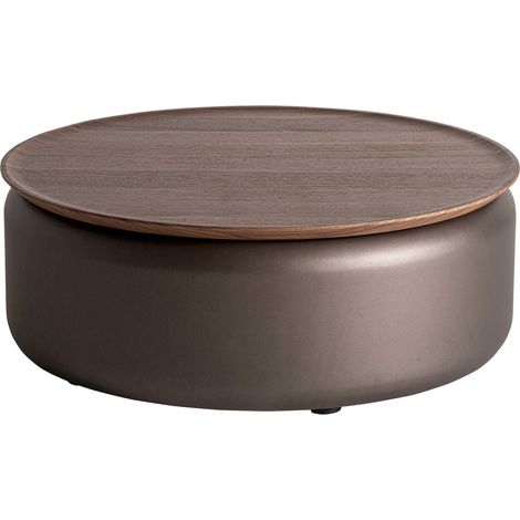 Table basse art déco en bois teinté marron style authentique - Bois marron teinté naturel (1/2)