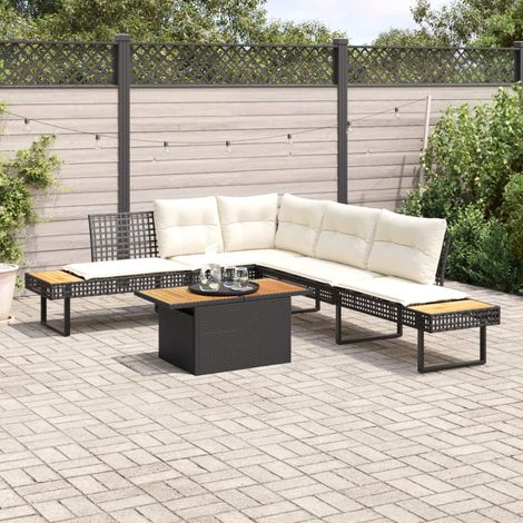 Maison Exclusive - Set sofás jardín y cojines 2 pzas ratán sintét (1/5)