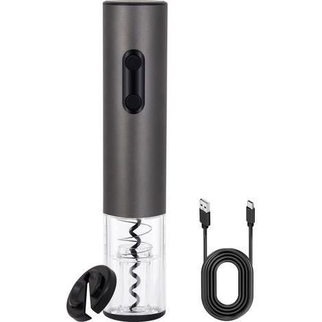 Ouvre-bouteille électrique rechargeable avec chargement USB-C, coupe-capsule et lumière LED - Tire-bouchon automatique pour la maison et les fêtes (1/5)