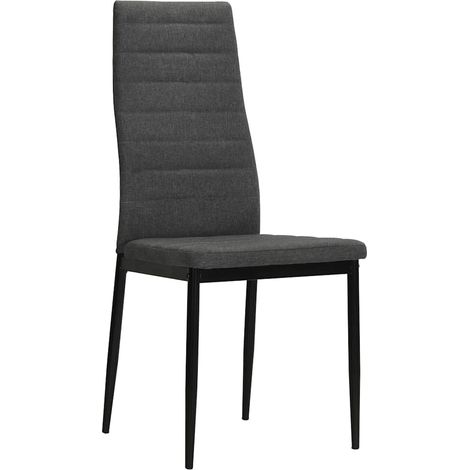 Maison Exclusive - Sillas de comedor 2 unidades tela gris oscuro (1/5)