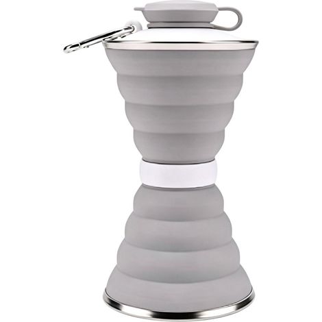 Borraccia sportiva pieghevole da 500 ml, in silicone con robusta maniglia, ideale per sport, viaggi, fitness e campeggio. (1/5)