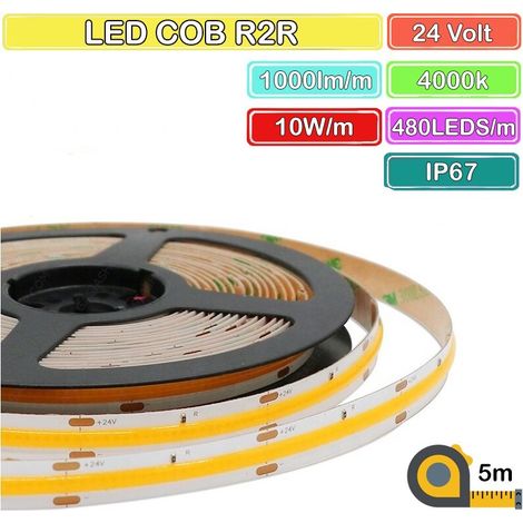 Striscia LED COB 480 Reel to Reel DC24V Impermeabile 5 Metri 4000K (1/7)