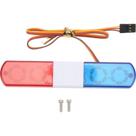 Gyrophare LED RC Style Police 4 Modes Lampe d’Alerte Lumineuse Bleu Rouge pour Voitures RC 1/8 1/10 (1/5)