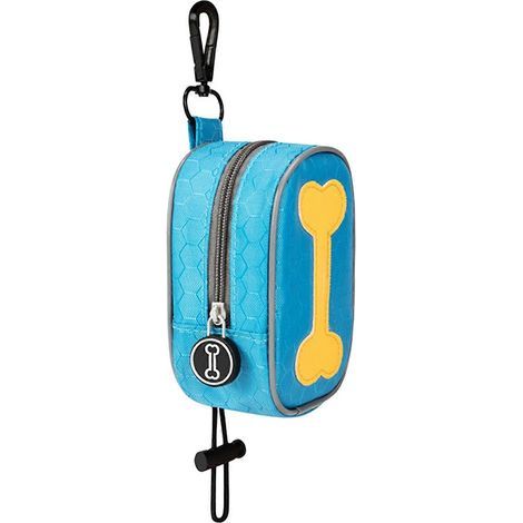 Portable and durable dog waste bag dispenser made of Oxford fabric with a metal clip, ideal for outdoor walks (sky blue). - AquaForge