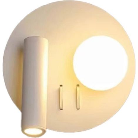 Applique murale blanche orientable avec rotation à 350°rétroéclairage et interrupteur Idéale pour la chambrela table de chevetle bureau et la lecture (1/5)