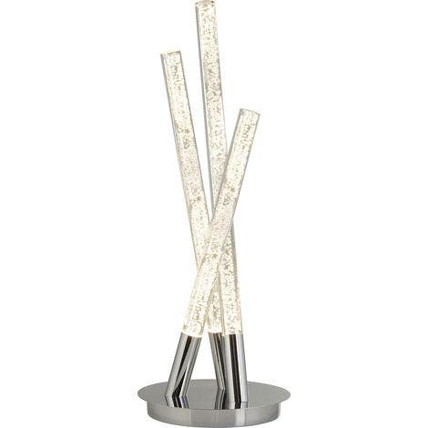 Lampada Scrivania Bolle Acciaio Cromo Policarbonato Trasparente Led 2,67W 3000K (1/5)