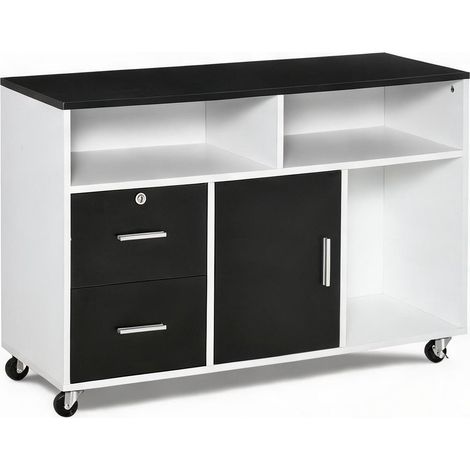 Meuble de rangement de bureau negru en pAL 100 x 35 x 65 cm (1/5)