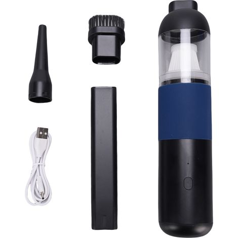 Aspirateur à main sans fil portable mini pour voiture 4000Pa aspiration puissante rechargeable pour voiture et maison noir bleu (1/5)