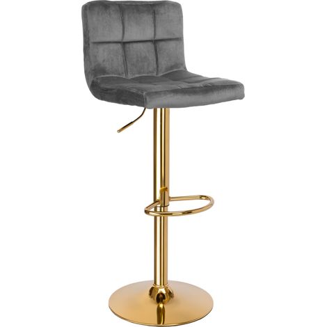 Barhocker Arako Gold aus Graphit-Samt (1/5)