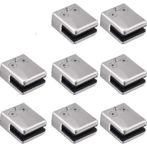 Lot de 8 pinces à verre carrées en acier inoxydable 6-8 mm, support de serrage à dos plat (1/4)