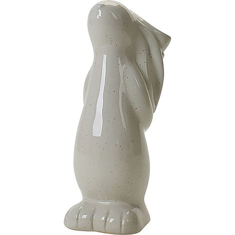 Vase décoratif en céramique blanche de style nordique Mitu Dots, figurine lapin pour bouquet sec, décoration d'entrée, bureau ou étude (1/2)
