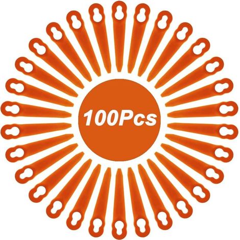 Lot de 100 Lames Compatible pour Coupe Bordure Stihl PolyCut 2-2 PolyCut 3-2, FSA 45 FSA 57 FSE 52, Lames en Plastique pour Coupe Bordure Stihl sans Fil H166 (1/5)