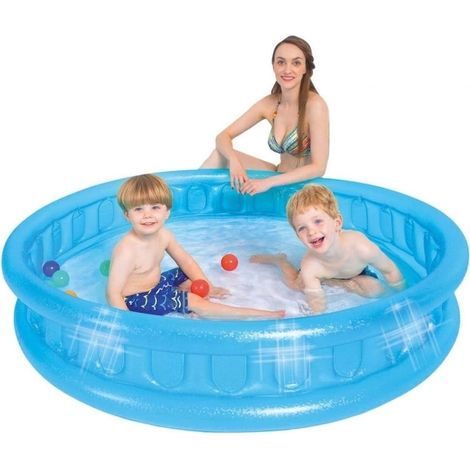 TrAdE Shop Traesio - Piscina Gonfiabile Rotonda Con Lato Morbido A Mosaico 155 X 32 Cm Per Bambini 016181 - (1/4)