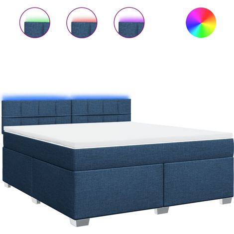 Maison Exclusive - Boxspringbett mit Matratze Blau 180x200 cm Sto