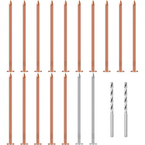Clou pour Cuivre 89mm Clous Cuivre grand pour Souche Arbre  Copper Nails,pour Tuer des Arbres Destructeur,avec Grands Clous en Acier et Clous Forés pour Retrait de Souches (1/5)
