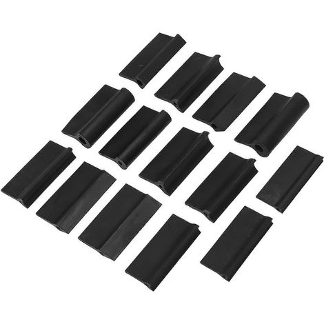 Ensemble de 14 manches de ponçage profilés, 3 formes, en caoutchouc noir flexible, pour le travail du bois (1/4)