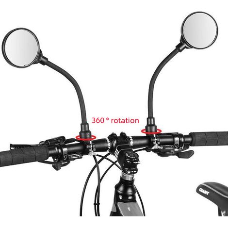 Espejo retrovisor para bicicleta/moto DRCKHROS, giratorio 360°, ajustable eléctricamente mediante tubo para coche (negro) (1/5)