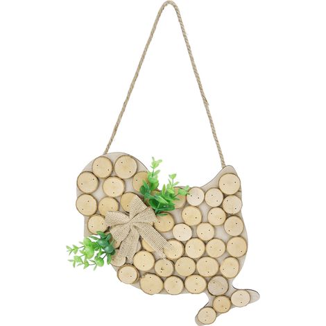 Pendent Poussin en Bois de Pâques - Décoration Écologique Réutilisable pour Maison, Jardin, Restaurant, Café (1/5)