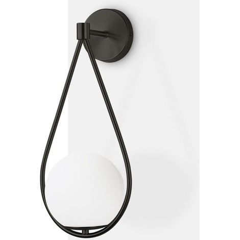 Applique globe en verre - E14 - noir (1/4)