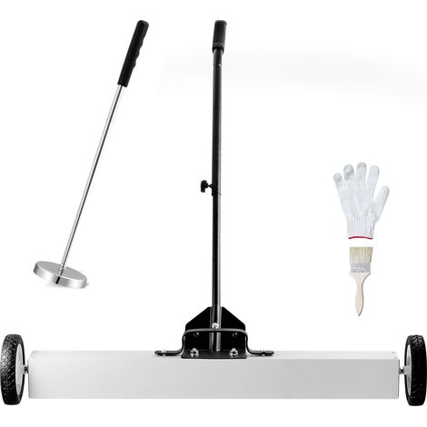 Balai magnétique 91 cm sur roues, capacité 25 kg, avec aimant télescopique, manche réglable, ramasse clous et vis, pour atelier, garage et extérieur (1/5)