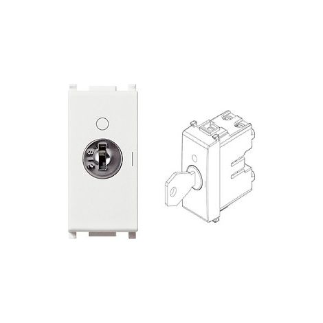 14087 Botón 2P No 16A + Llave Blanco Plano