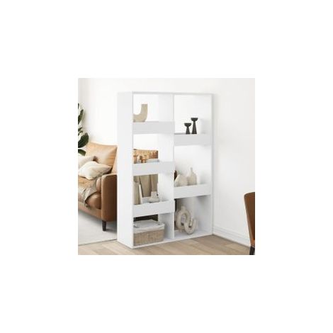 Cloison de séparation blanc 100x33x155,5 bois d'ingénierie (1/5)