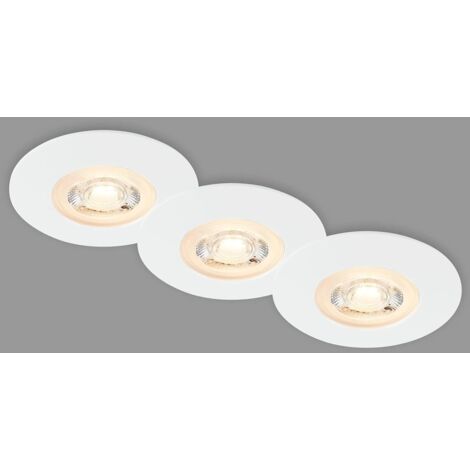 [JAMAIS UTILISÉ]Set de 3 lampes encastrées plafond LED, lampes encastrées ultraplates, spots encastrés salle de bain, spots encastrés salle de bain IP65, blanc mat, 90x25 mm (DxH) (1/4)