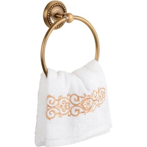 Salle de Bain Crochets de Support de Tour en Laiton Anneau de Serviette Porte-Papier hygiénique Porte-Brosse à Dents Porte-Brosse, (1/5)